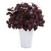 Nearly Natural 14-inch Basil Artificial Plant in White Planter