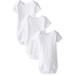 Spasilk Baby Cotton Short Sleeve Lap Shoulder Bodysuit Unisex Basics for Newborn and Infant White 3 Months