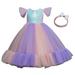 Kamo Little Girl Sequin Tutu Dress Tulle Flower Girls Ball Gown Wedding Party Dresses with Headwear