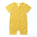 TUOBARR Toddler Baby Boys Girls Cute Cartoon Animal Pattern Short Sleeve Double Zipper Romper Jumpsuit Yellow (3M-3T)