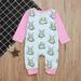 TOWED22 Baby Girl Romper Toddler Baby Girl Boy Fall Winter Patchwork Romper Rainbow Bodysuit One Piece Jumpsuit Long Sleeve Onesie Green