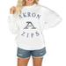 Women's Gameday Couture White Akron Zips Good Vibes Premium Fleece Drop Shoulder Pullover Sweatshirt