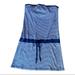 American Eagle Outfitters Dresses | American Eagle Dress Medium Cinched Waist Blue Stripe Strapless W/ Shelf Bra | Color: Blue | Size: M