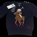 Polo By Ralph Lauren Shirts & Tops | Brand New Ralp Lauren Toddler Girls Long Sleeves Polo Bear Cotton-Blend Sweater | Color: Blue/Red | Size: 4tg
