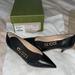 Gucci Shoes | Gucci Open Side Pumps Gently Used Great Condition | Color: Black/Gold | Size: 6