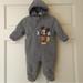 Disney Jackets & Coats | Disney (3-6m) Mickey Mouse Gray Baby Infant Winter Fleece Bunting Hooded One Pc | Color: Gray | Size: 3-6mb