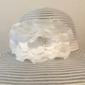 Nine West Accessories | Elegant & Chic..Semi Sheer Hat With Flower Accent-Dress Up Or Down | Color: White | Size: Os
