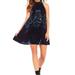 Free People Dresses | Free People Jill's Sequin Swing Mini Dress Blue Velvet | Color: Blue | Size: S