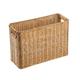 Alipis Magazine Storage Organizer Hand Woven Magazine Basket Magazine Holder Handled Storage Basket for Books, Newspaper, File and Mail, 14.93X10.22X5.89In Magazine Rack Light Brown