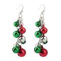 Christmas Jingle Bells Earrings Christmas Earring Costume Jewelry Gift for Women Girls Cute Xmas Santa Claus Drop Dangle Chandelier Earrings Birthday Party -Christmas decorations(1 pair multicolor)