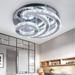 Modern Crystal Chandelier 15.7 Inch LED Moon Crystal Ceiling Light Cool White Pendant Lighting Flush Mount Crystal Pendant Lamp Fixture for Dining Room Bathroom Bedroom Living Room