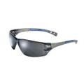 Radnor Cobalt Classic Series Safety Glasses With Charcoal Frame Silver Mirror Lens And Flexible Cushioned Temples (3 Boxes)