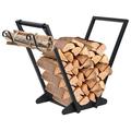 DSstyles Indoor Firewood Rack - Firewood Fire Rack Storage Rack with Kindling Rack 22 Heavy Duty Outdoor Log Rack