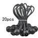 Football Net Elastic Rope Soccer Goal Net Clips Bungee Balls Bungee Ball Ties Ball Bungee Cords Elastic Tie Downs Trap Bungee Cord(20pcs black and white)