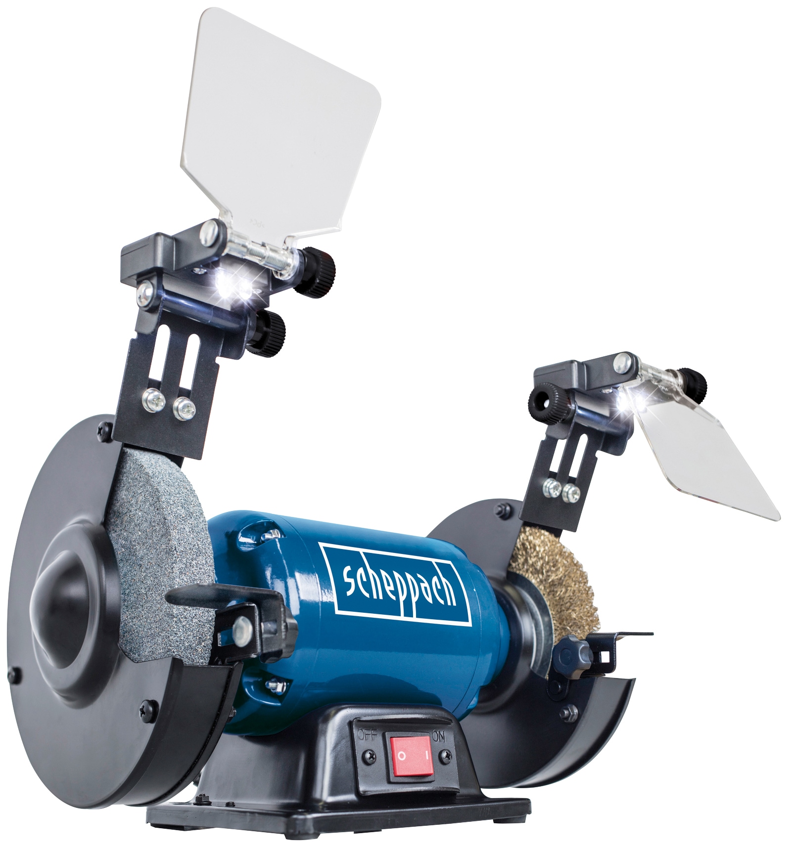 Doppelschleifer SCHEPPACH "SM150LB", blau (blau, schwarz), B:19cm H:20cm L:34,5cm, Schleifmaschinen Image