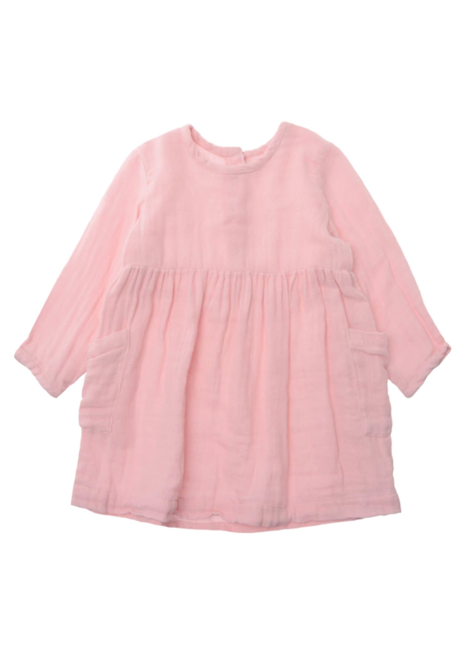 Sommerkleid LILIPUT "rosenholz", Mädchen, Gr. 74/80, EURO-Größen, rosa, 100% Baumwolle, unifarben, normal, Kleider Sommerkleid, mit geraffter Naht