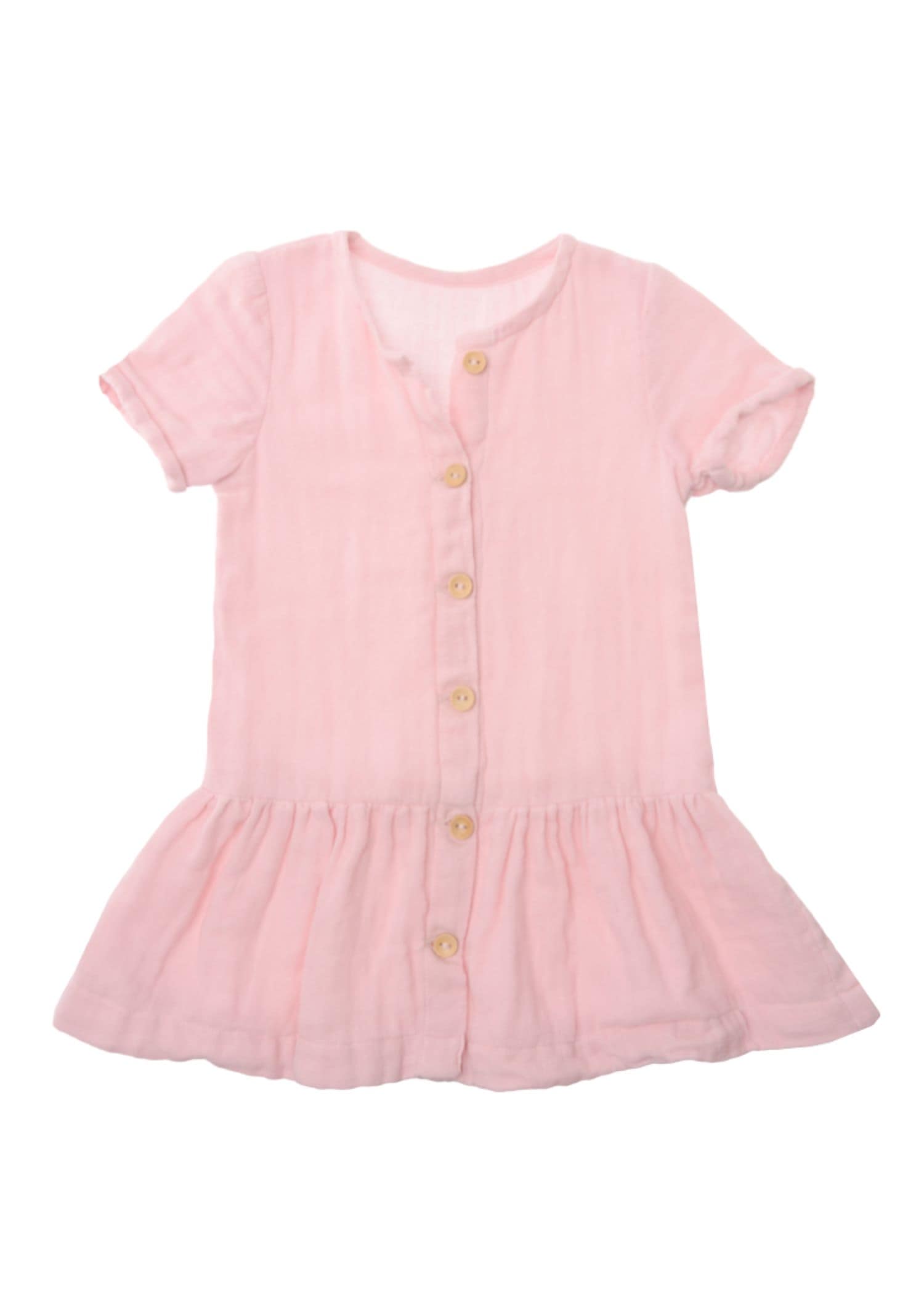 Sommerkleid LILIPUT, Mädchen, Gr. 74/80, EURO-Größen, rosa, 100% Baumwolle, unifarben, normal, Kleider Sommerkleid, mit durchgehender Knopfleiste