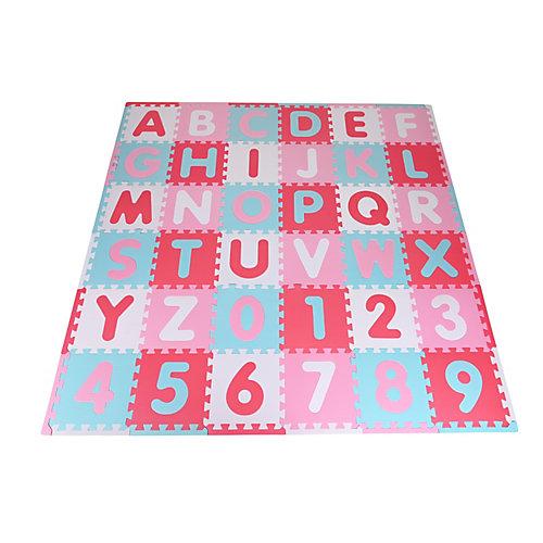 """""Puzzlematte """"Alphabet + Zahlen"""" pink-rosa"" rot"""