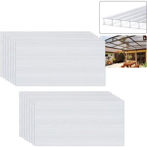 Stegplatten Set Polycarbonat Hohlkammerplatten Transparent Gewächshausplatte Doppelstegplatten