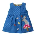 Little maven-Robe d'été pour filles vêtements décontractés bleu lapin en coton pour bébés de 2 à