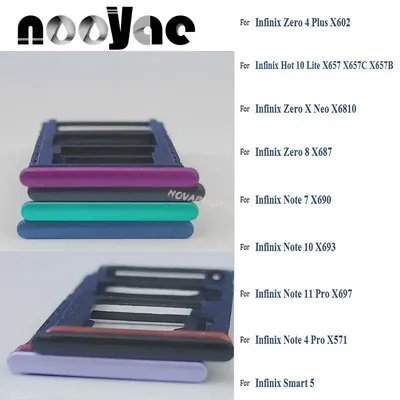 Plateau supérieur de carte SIM pour Infinix Zero 4X8 Neo Hot 10 Lite Note 4 7 10 11 Pro Plus X657