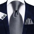 Hi-Tie – Cravate Paisley Unie Noire en Soie pour Homme Affaire Luxe Formel Mariage 100 % 8 5