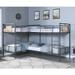 Twin over Twin L Shape Bunk Bed in Sandy Black and Dark Bronze
