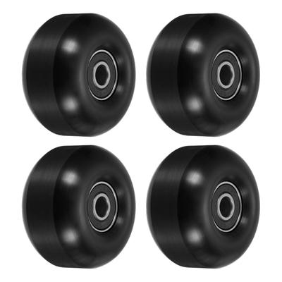 52mm Skateboard Wheels with Bearings Street Wheels Cruiser 95A, Black 4pcs