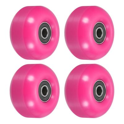 52mm Skateboard Wheels with Bearings Street Wheel Cruiser 95A Rose Red Black 4pc - Rose Red