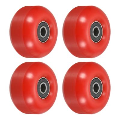 52mm Skateboard Wheels with Bearings Street Wheels Cruiser 95A, Red Black 4pcs