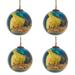 La Pastiche Cafe Terrace at Night Glass Ornament Collection (Set of 4) - 3.5" x 3.5"