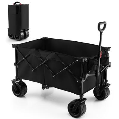 Costway Folding Collapsible Wagon Utility Garden Cart w/ Wide Wheels - See Details