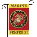 US MILITARY Marine Corps USMC Semper Fi Flag Double-Sided Lawn Decoration Gift House Garden Yard Banner United State American Military Veteran 12 x 18.5 Made in USA