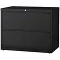 MyOfficeInnovations Branded Commercial 36 Wide 2-Drawer Lateral File Cabinet Black 870395