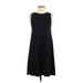 Ann Taylor LOFT Outlet Casual Dress - A-Line Crew Neck Sleeveless: Black Print Dresses - Women's Size X-Small