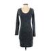 Divided by H&M Casual Dress - Sweater Dress: Gray Acid Wash Print Dresses - Women's Size Small