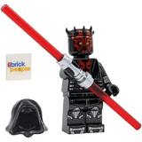 LEGO Star Wars: Darth Maul with Metallic Silver Armor Hood Cape and Dual Lightsaber