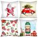 4 PCS Christmas Throw Pillow Cover Pillow Cases Cushion Couch Covers 18 x 18 Inch Buffalo Plaid Snowflake Merry Christmas Deer Christmas Tree Throw Pillow Case for Navidad Decorations