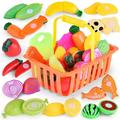 Toys 50% Off Clearance!Tarmeek Kids Pretend Play Kitchen Accessories Toys Kids Pretend Role Play Kitchen Fruit Vegetable Food Toy Cutting Set Gift Toy Birthday Gifts for Kids