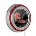 NHL Chrome Double Rung Neon Clock - Watermark - Calgary FlamesÃ¯Â¿Â½