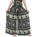 Bigersell Women s High Skinny Pants Full Length Pants Fashion Women Summer Bow Casual Loose High Waist Pleated Wide Printing Trousers Pockets Pants Ladies Bell Buttom Pants