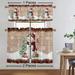 Fashnice Thermal Insulated Kitchen Valance Xmas Cafe Tier Christmas Short Window Curtain Christmas Half Window Drapes Slot Top Bathroom Scarf Style-G 2pc-Tier Curtain: W:52 x H:54