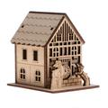 3D Wooden Puzzle Jigsaw Assembly Model House Christmas Dollhouse Construction For Children Educational DIY Craft Toys