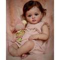 60cm Reborn Dolls 24inch Lovely Realistic Princess Girl Dolls Handmade Painted Dolls Hand Rooted Hair Cute Baby Dolls Best Gifts for Girls Blue/Brown Eyes