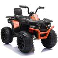 2 Seater 24V Kids Ride on ATV Quad w/ 400W Powerful Engine 9AH Large Battery Powered 4 Wheeler w/ 4 Spring Suspension Music 4.9mph Max for 3-8 Years Orange