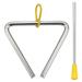 Music Triangle Instrument Set Hand Percussion Triangle Children Musical Instrument with 3 Pack Triangle 4 Inch