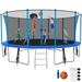 Kumix Trampoline with Enclosure 1500LBS 16FT Trampoline for Kids Adults Trampoline with Basketball Hoop Ladder Wind Stake Recreational Outdoor Heavy Duty Trampoline for Family