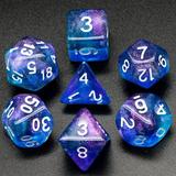 cusdie 7-Die Acrylic Dice DND Polyhedral Dice Set with Glitters for Role Playing Game Dungeons and Dragons D&D Dice MTG Pathfinder