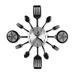 16 Inch Large Kitchen Wall Clocks with Spoons and Forks Great Home Decor and Nice Gifts Black