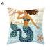 Anvazise Ocean Starfish Mermaids Sea Turtle Soft Cushion Cover Pillow Case Home Decor